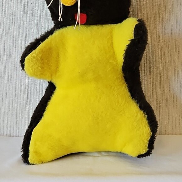 Vintage Easter Bunny Rabbit Plush Chocolate Brown Orange Spangled Eyes 23" Large - Picture 5 of 12